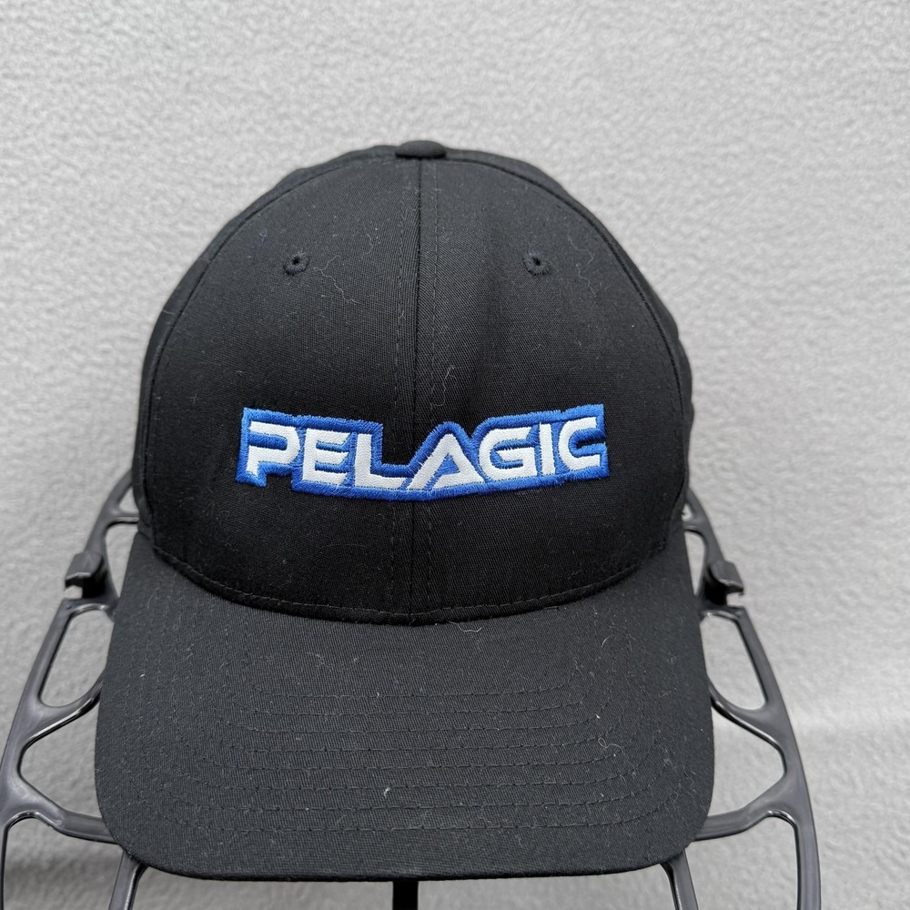 Pelagic Hat Cap Fitted Mens XL Black Flexfit Logo Baseball Fishing Outdoor